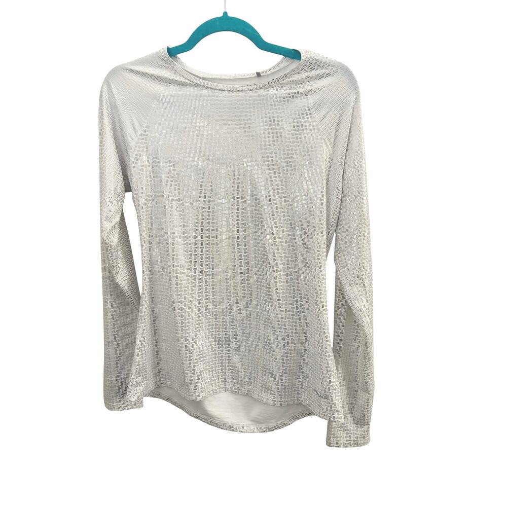 Annika by Cutter & Buck Athletic Top M Features a Metallic Silver Geometric Dots
